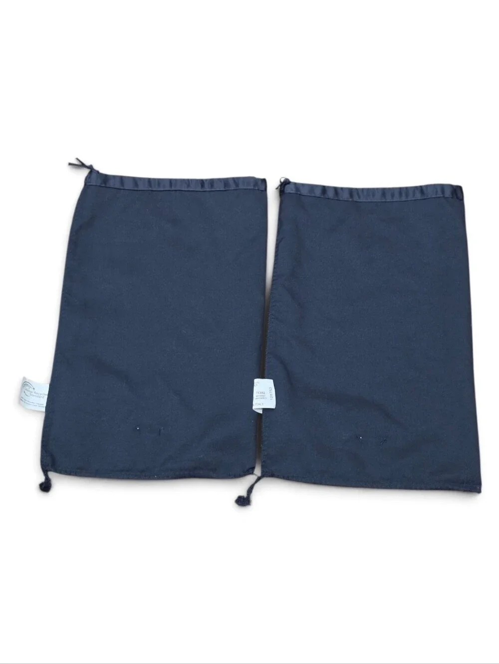 Prada Set of 2 Navy/Black Drawstring Shoe Dust Bags Storage Sleeves